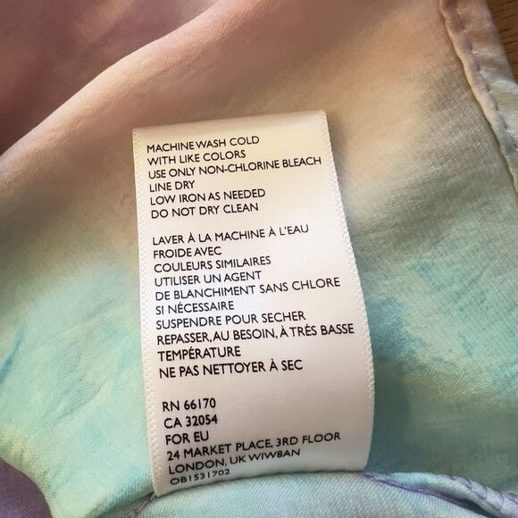 NWT Urban Outfitters Urban Renewal Shirt XS Tie Dye Button Up Pink Purple Blue - Picture 11 of 11